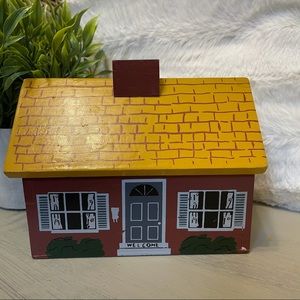 Vintage wooden recipe storage box